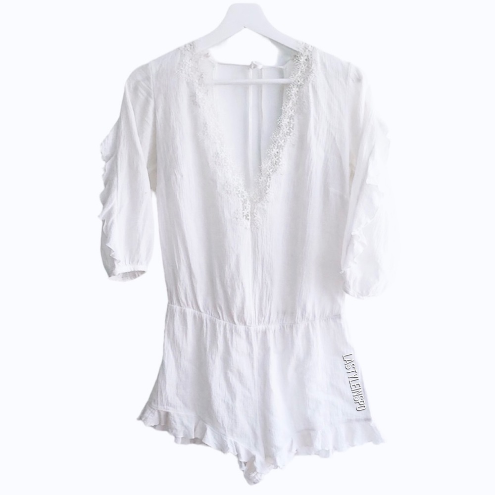 Victoria Secret Angel Ruffled White Dress Romper Size Small